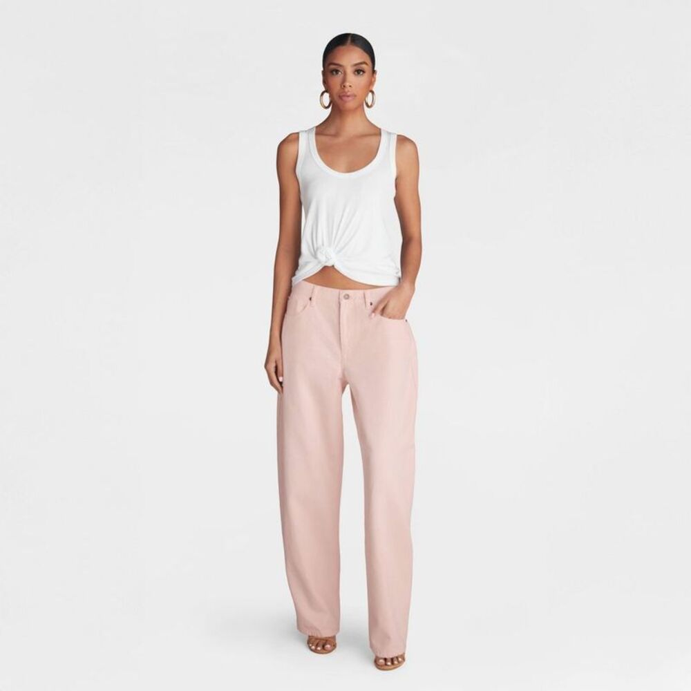 Wide Leg High-Rise Pants in Blush Pink